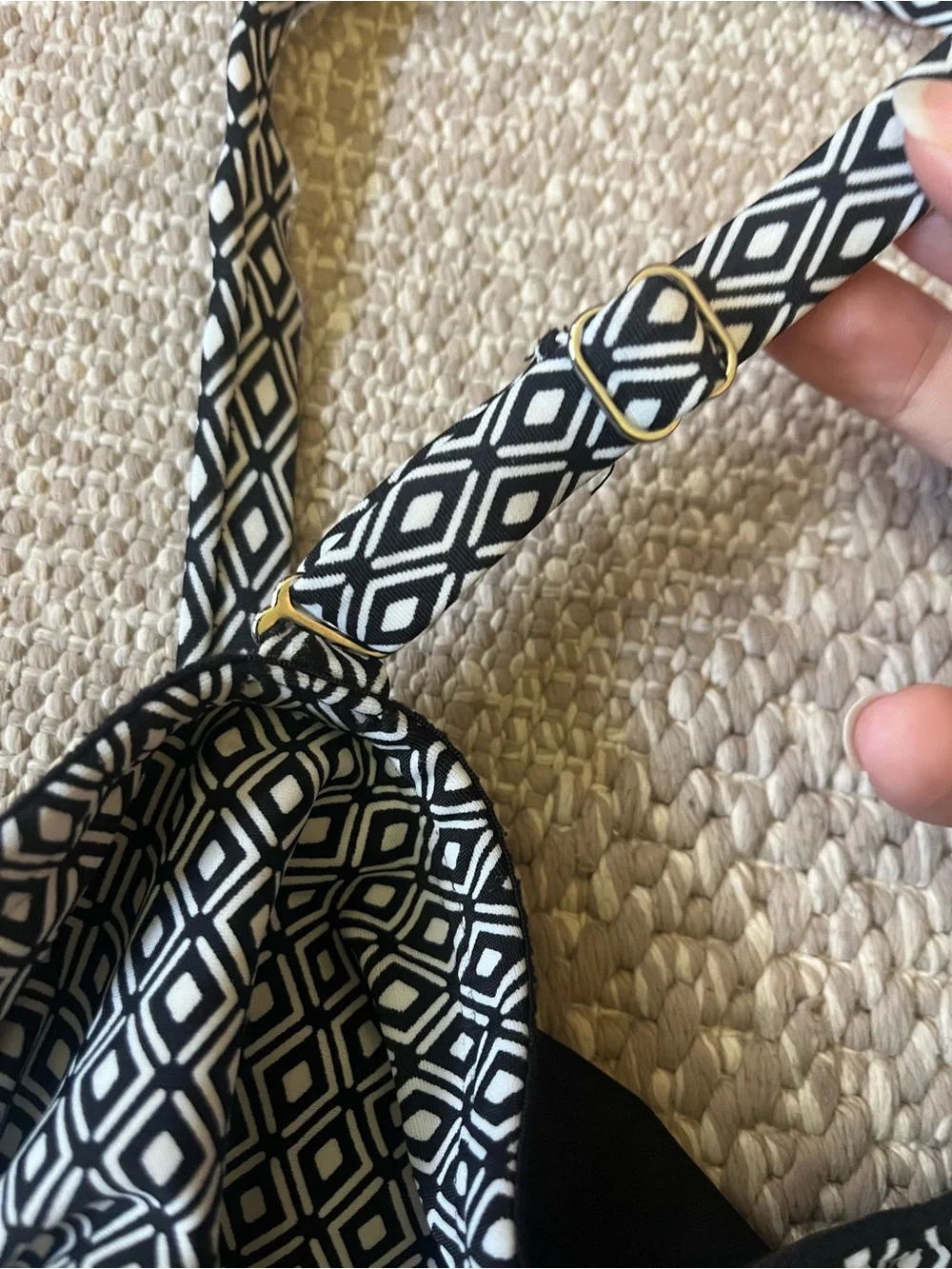 Dkny Black & White Diamond-Print One-Piece Swimsuit - Picture 2 of 5